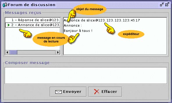 capture de l'interface