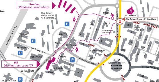 Télécharger le plan du campus avec les lieux de l'école.