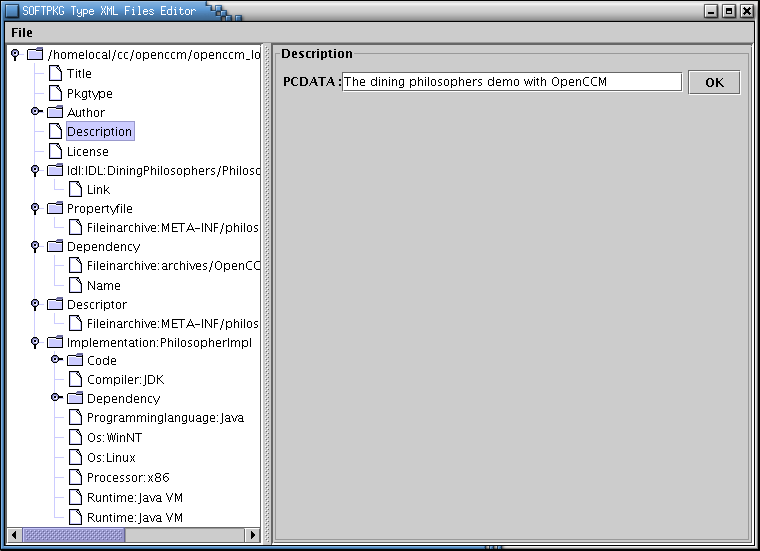 Packaging Tool editing a philosopher descriptor