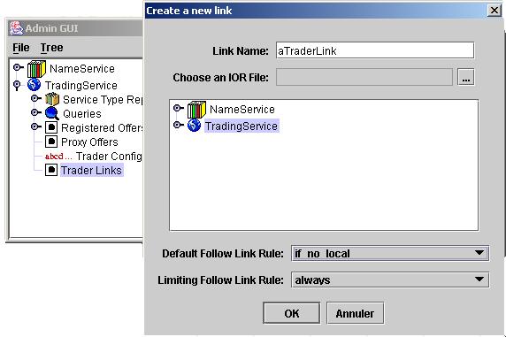Trader links in the OpenCCM console