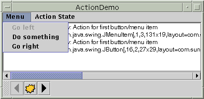 A snapshot of ActionDemo when